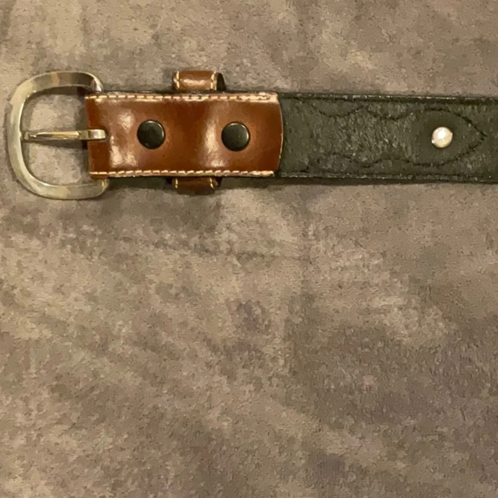 Nocona Youth Brown & Black Inlay Concho & Fabric Western Belt N4415801 Size 24